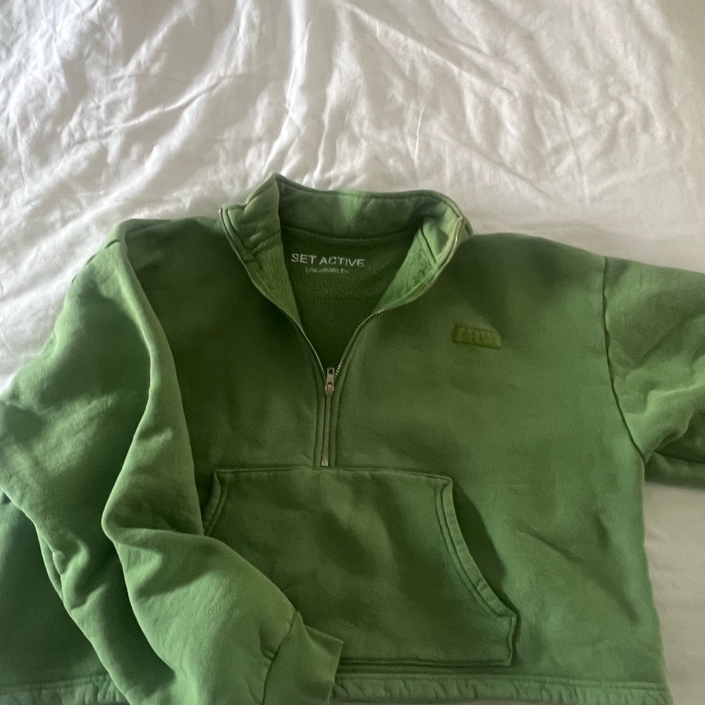 Set Active Green Half-Zip Pullover - image 3
